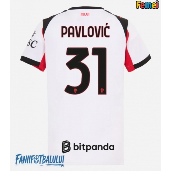 AC Milan Strahinja Pavlovic #31 Tricou Fotbal Replică 2025-26 Femei Deplasare